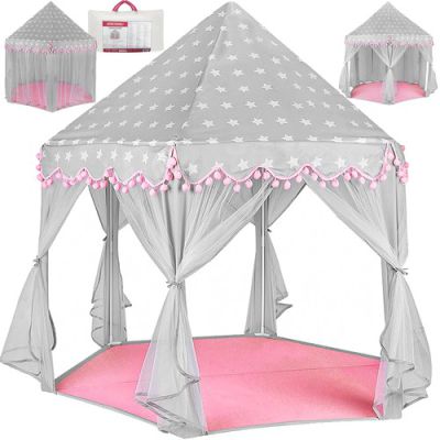 Namiot dla dzieci szaro - różowy Kruzzel 23476