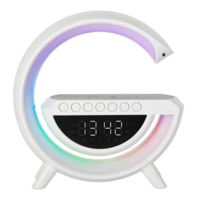Lampka LED RGB ładowarka indukcyjna radio budzik zegar